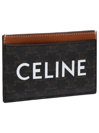 Triomphe canvas logo print card wallet - CELINE - BALAAN 1