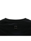 3D Flower Back Logo Round Short Sleeve T-Shirt Black - WOOYOUNGMI - BALAAN 3