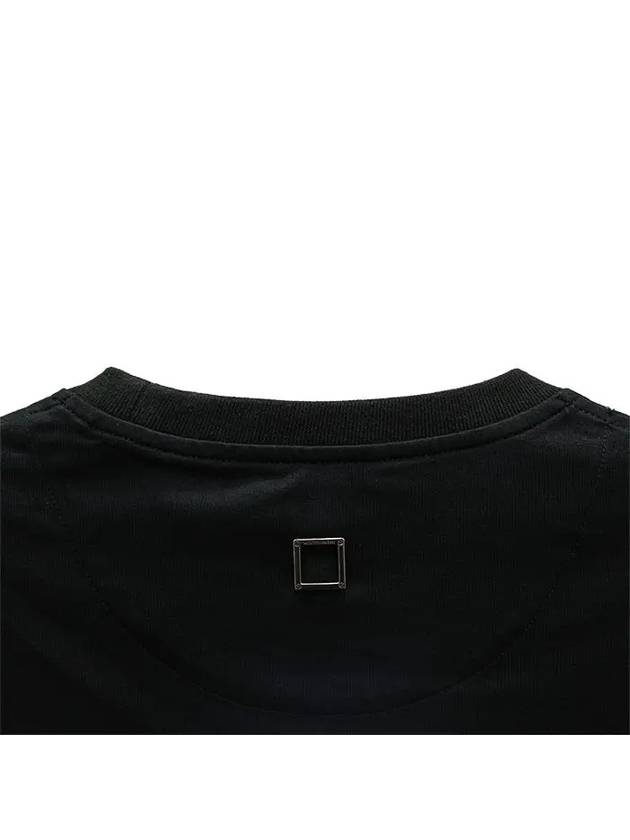 3D Flower Back Logo Round Short Sleeve T-Shirt Black - WOOYOUNGMI - BALAAN 3