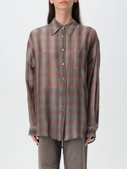 Favourite Screen Check Sheer Cotton Silk Shirt Brown - OUR LEGACY - BALAAN 2