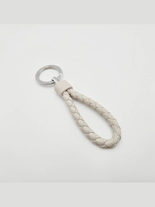 Intrecciato Leather Key Holder Beige - BOTTEGA VENETA - BALAAN 3