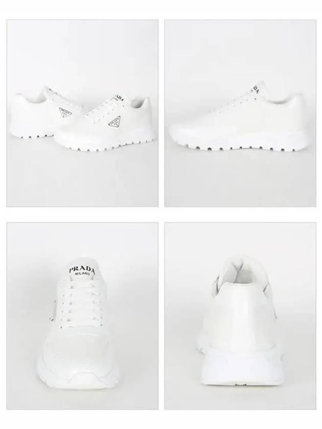 Triangle Logo Leather Low-Top Sneakers White - PRADA - BALAAN 4