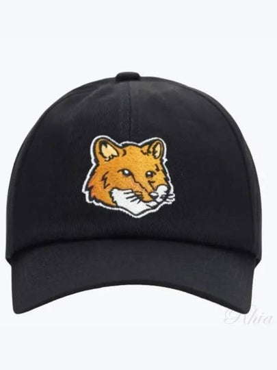 Large Fox Head 6P Ball Cap Black - MAISON KITSUNE - BALAAN 2