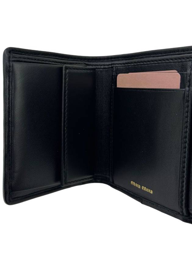 Matelasse Logo Nappa Leather Half Wallet Black - MIU MIU - BALAAN 6