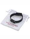 V Logo Leather Bracelet Black - VALENTINO - BALAAN 11