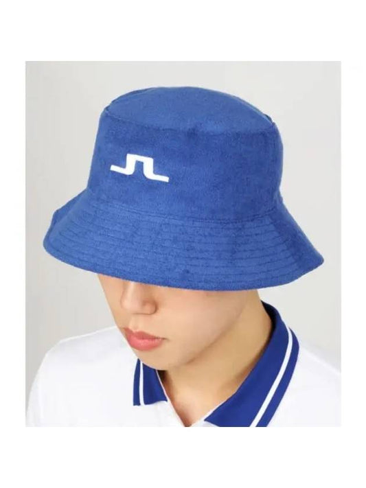 Men's Terry Embroidered Logo Bucket Hat Sodalite Blue - J.LINDEBERG - BALAAN 1