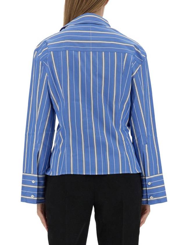 La Chemise Ruban Hourglass Stretch Cotton Shirt Blue - JACQUEMUS - BALAAN 4