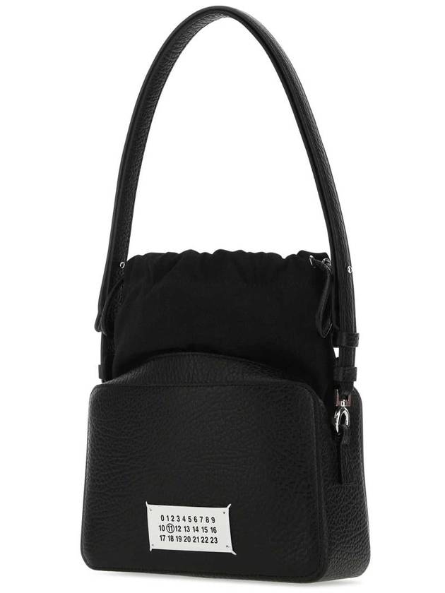 Logo Patch Leather Bucket Cross Bag Black - MAISON MARGIELA - BALAAN 3