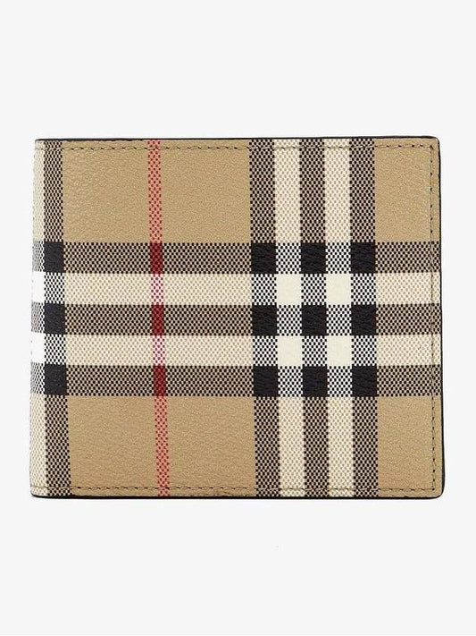 Check Motif Half Wallet Beige - BURBERRY - BALAAN 1