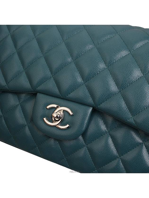 Classic Jumbo Caviar Malachite Green Silver Shoulder Bag No 26 - CHANEL - BALAAN 6