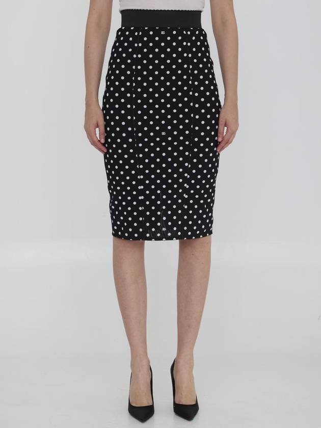 Midi Skirt F4CWKT FSUBG HNZQW BLACK WHITE - DOLCE&GABBANA - BALAAN 2