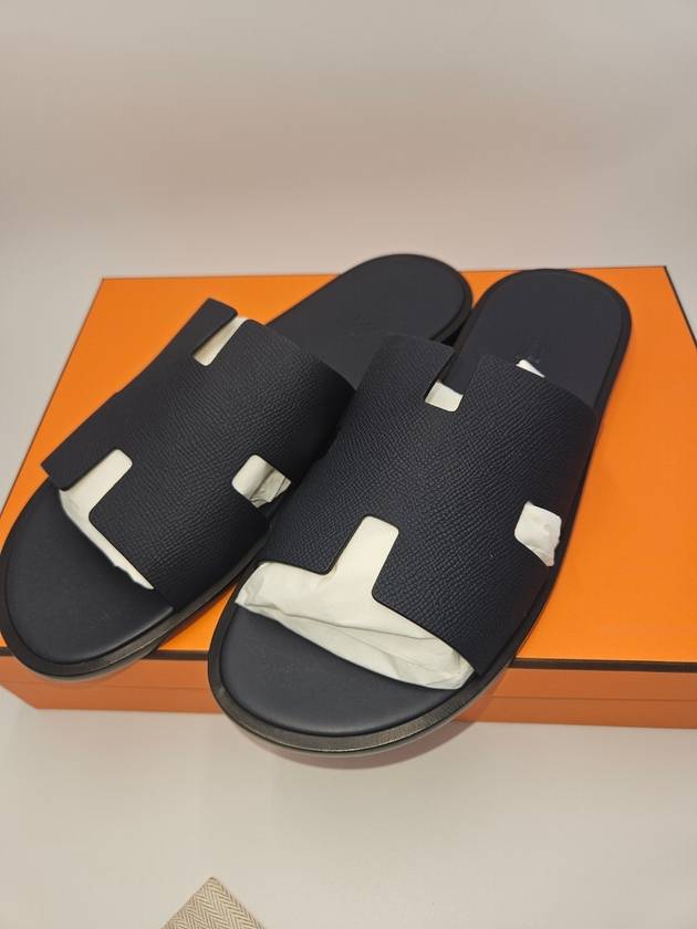 Izmir Leather Slippers Marine Brown - HERMES - BALAAN 6