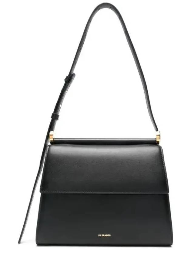 Foldover Leather Shoulder Bag Black - JIL SANDER - BALAAN 2