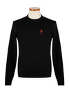 Heart Logo Patch Knit Top Black - AMI - BALAAN 2