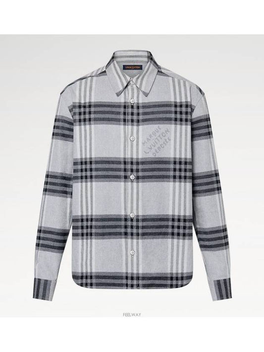 1AFXSV Long Sleeved Cotton Flannel Shirt - LOUIS VUITTON - BALAAN 1