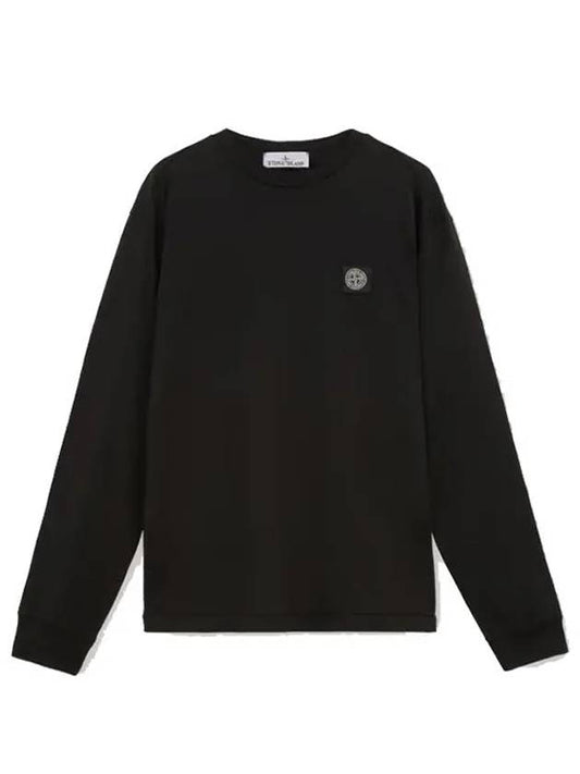 Chest Patch Long Sleeve T-Shirt Black - STONE ISLAND - BALAAN 2