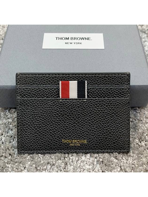 Lobster Pebble Grain Leather Card Wallet Dark Grey - THOM BROWNE - BALAAN 4