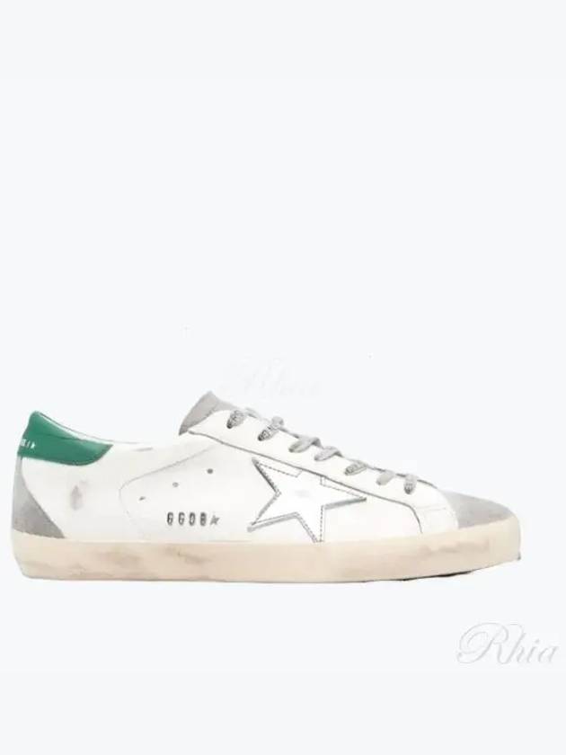 Superstar Green Heel Tab Leather Sneakers White - GOLDEN GOOSE - BALAAN 2