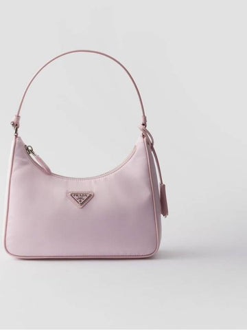 Re-Edition 2005 Silver Logo Re-Nylon Saffiano Mini Shoulder Bag Alabaster Pink - PRADA - BALAAN 1