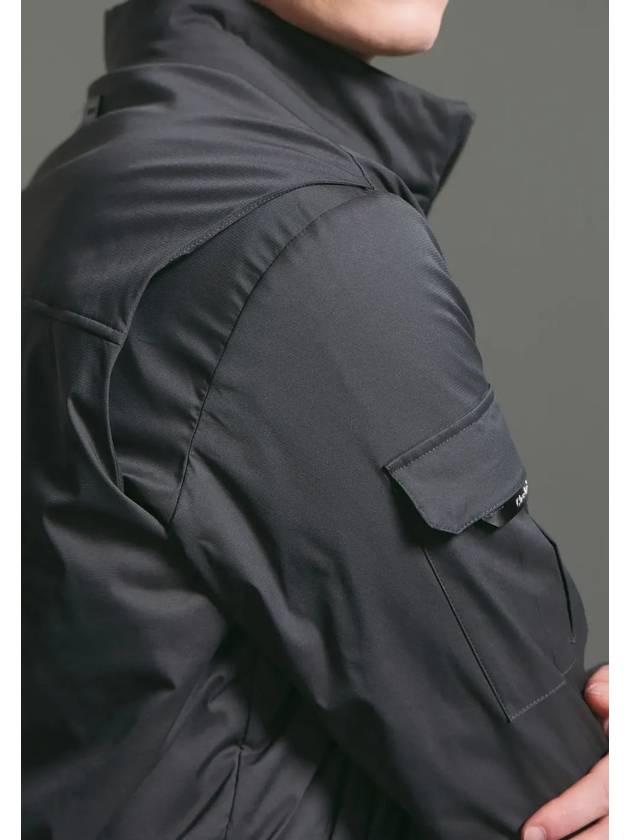 Men s back tunnel windproof lining high neck lightweight padded jacket dark gray - CLEVELAND GOLF - BALAAN 3