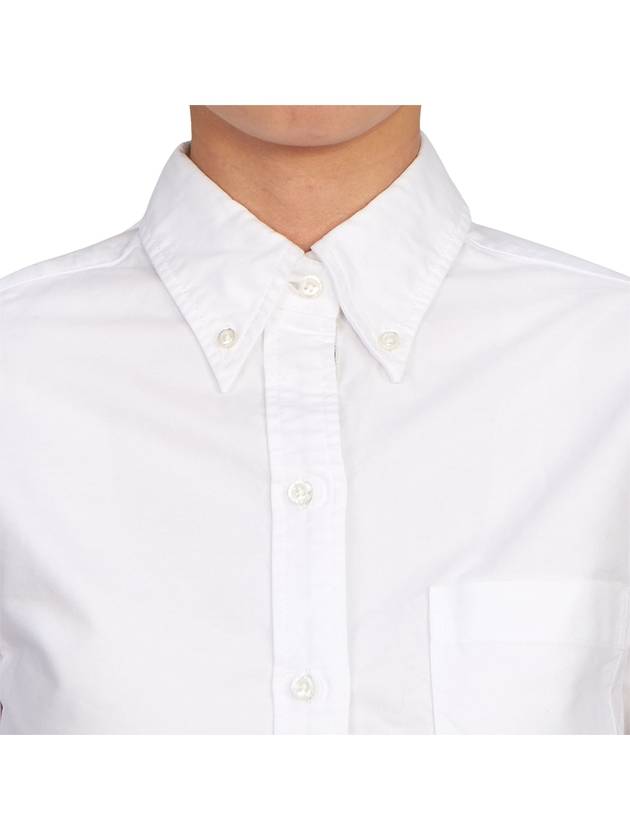 Button Down Cotton Oxford Long Sleeve Shirt White - THOM BROWNE - BALAAN 10