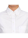 Button Down Cotton Oxford Long Sleeve Shirt White - THOM BROWNE - BALAAN 8