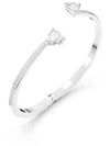 Mesmera Double Heart Crystal Bangle Bracelet Silver - SWAROVSKI - BALAAN 4