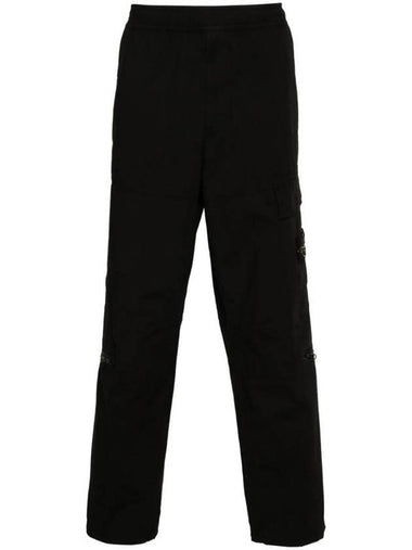 Loose Fit Cargo Straight Pants Black - STONE ISLAND - BALAAN 1