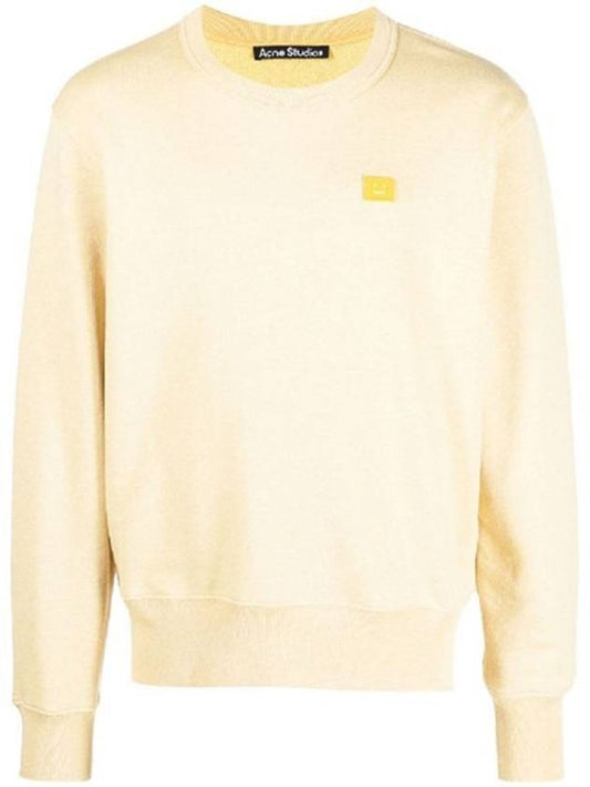 Face Logo Patch Cotton Sweatshirt Yellow - ACNE STUDIOS - BALAAN 2