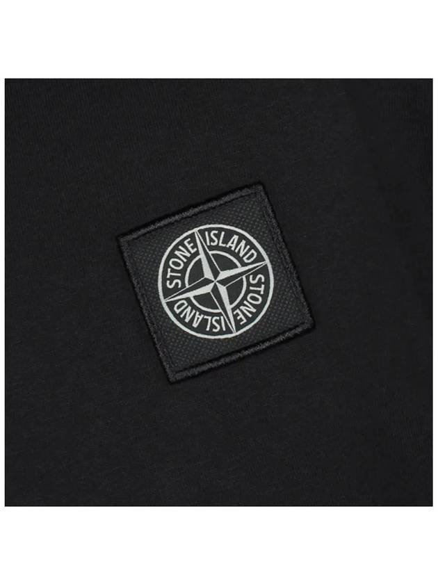 Logo Patch Cotton Short Sleeve T-Shirt Black - STONE ISLAND - BALAAN 4