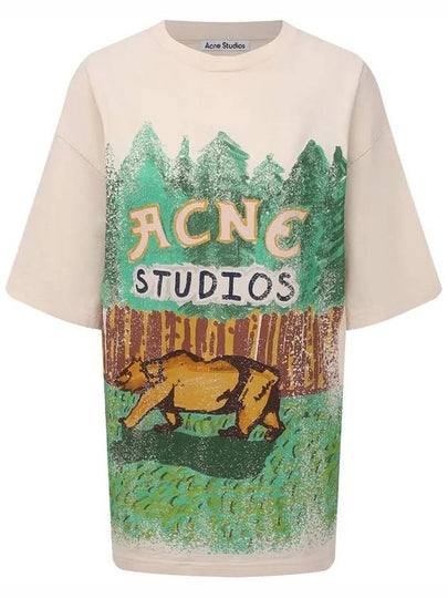 12Th Anniversary Illustration Print Short Sleeve T-Shirt Ivory - ACNE STUDIOS - BALAAN 2