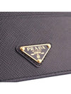 Saffiano Leather Triangle Logo Card Wallet Black Gold - PRADA - BALAAN 4