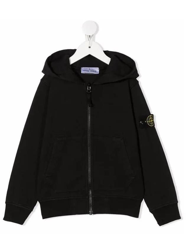 Kids Waffen Patch Hooded Zip up Black 761660740 V0029 - STONE ISLAND - BALAAN 1