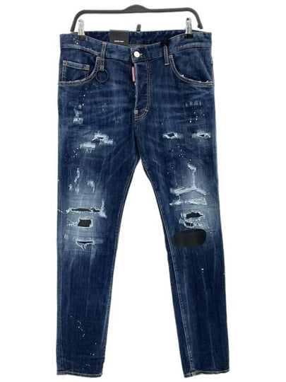 Pocket Stud Skater Straight Jeans Blue - DSQUARED2 - BALAAN 2