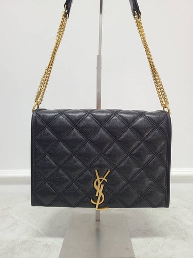 Black gold quilted Pedro Becky chain shoulder bag - SAINT LAURENT - BALAAN 1