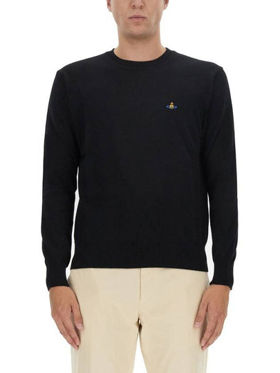 ORB Embroidered Crew Neck Knit Top Black - VIVIENNE WESTWOOD - BALAAN 2