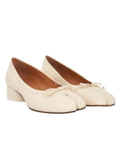 Tabi Leather Ballerina Pumps Beige - MAISON MARGIELA - BALAAN 2