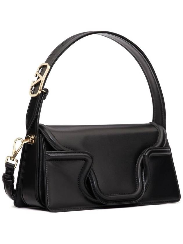 Sculpture Leather Shoulder Bag Black - VALENTINO - BALAAN 5