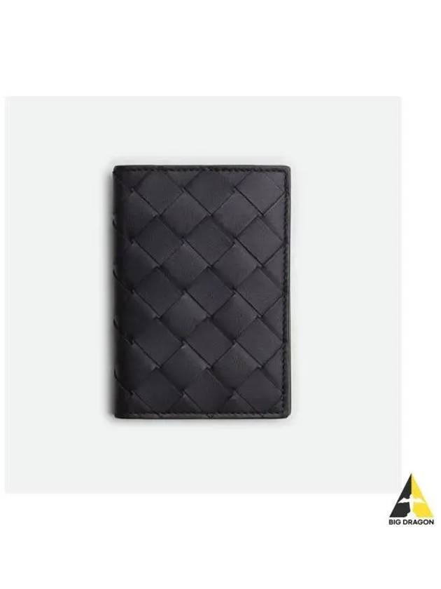 Intrecciato Flap Card Wallet Black Green - BOTTEGA VENETA - BALAAN 2