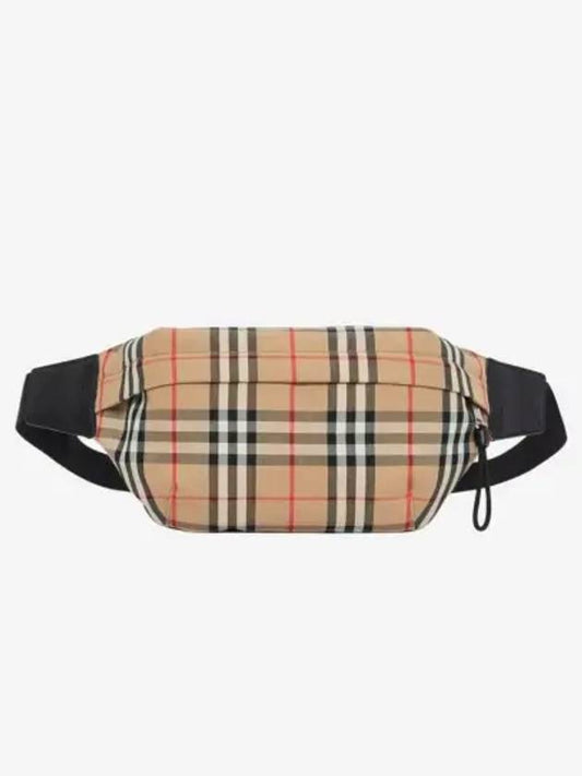 Medium Vintage Check Bonded Cotton Belt Bag Beige - BURBERRY - BALAAN 2