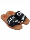 Woody Logo Flat Mule Slippers Black - CHLOE - BALAAN 3