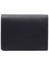 Gold Hardware Triangle Logo Saffiano Half Wallet Black - PRADA - BALAAN 5