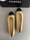 Two Tone Lambskin Ballerina Beige Black - CHANEL - BALAAN 4