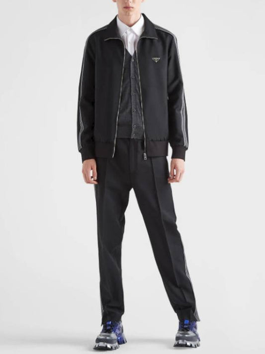 Men's Wool Mohair Blouson Track Jacket Black - PRADA - BALAAN 2