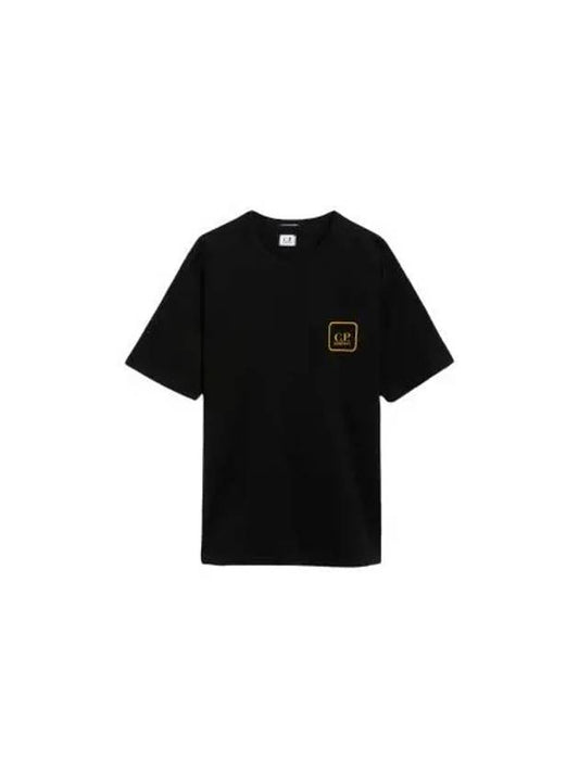 Mercerized Jersey Logo Graphic Short Sleeve T-Shirt Black - CP COMPANY - BALAAN 1