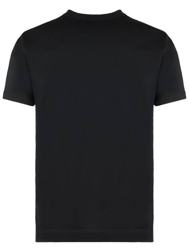 Men's Embroidered Logo Cotton Short Sleeve T-Shirt Black - DOLCE&GABBANA - BALAAN 3