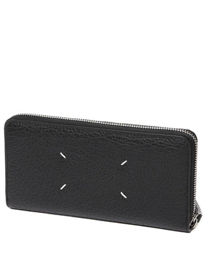 Stitched Grain Leather Zip Around Long Wallet Black - MAISON MARGIELA - BALAAN 2