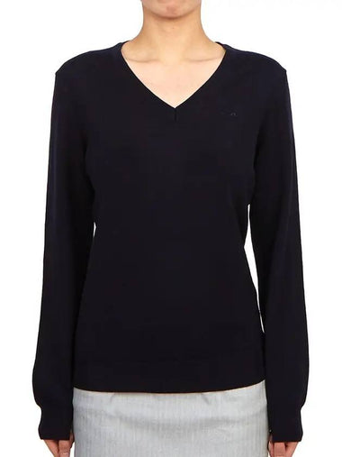 Amaya V-Neck Knit Top Navy - J.LINDEBERG - BALAAN 1