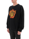 Medusa Flame Embroidery Logo Jersey Sweatshirt Black - VERSACE - BALAAN 4