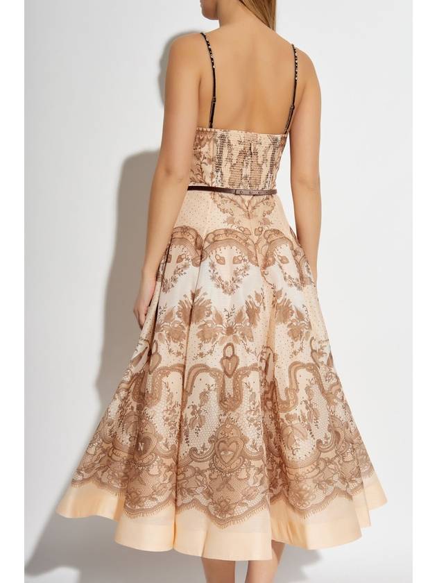 Zimmermann Dress With Velvet Belt And Shimmering Appliqués, Women's, Cream - ZIMMERMANN - BALAAN 4